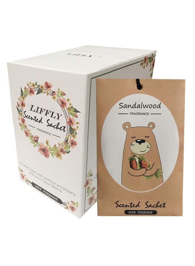 LIFFLY 14 Packs Sandalwood Scented Sachets Bag for Drawer and Closet Gift Box - Image 1